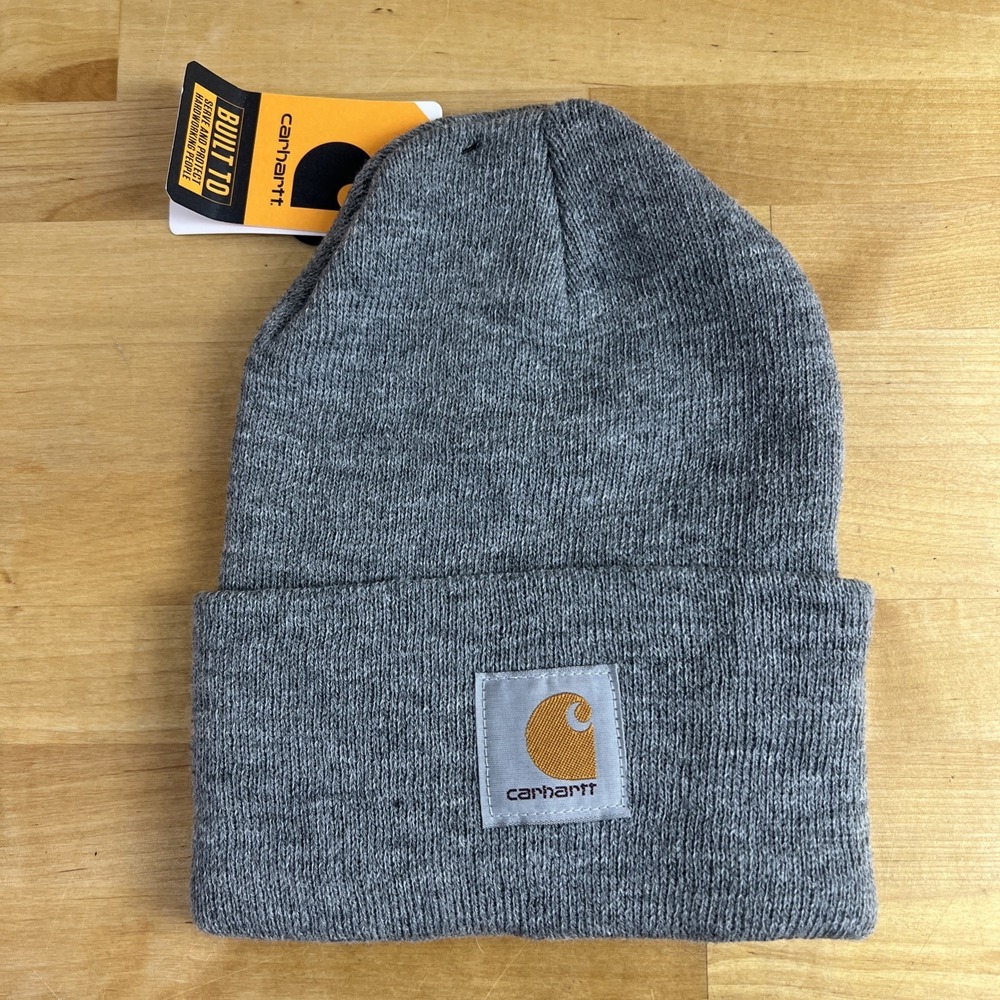 Carhartt‎ Knit Cuffed Beanie Heather Grey Model A18 Unisex One Size NWT NEW